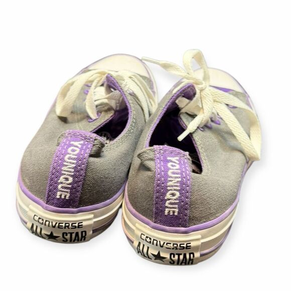 CONVERSE Women’s Gray & Purple Younique Low-Top Sneakers Size 7.5 - Picture 4 of 7